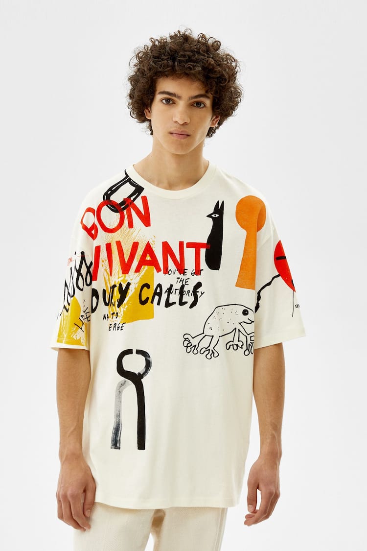 T-shirt manches courtes boxy fit imprimé art