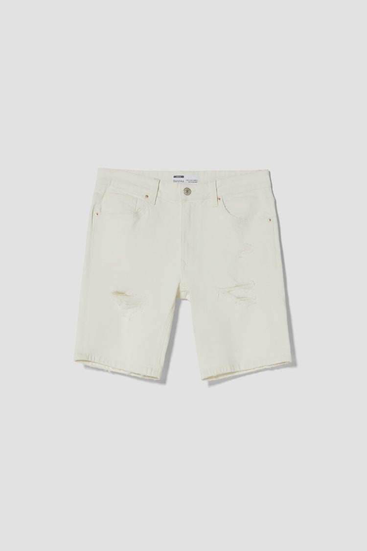 Ozke džins kratke hlače s strganimi detajli