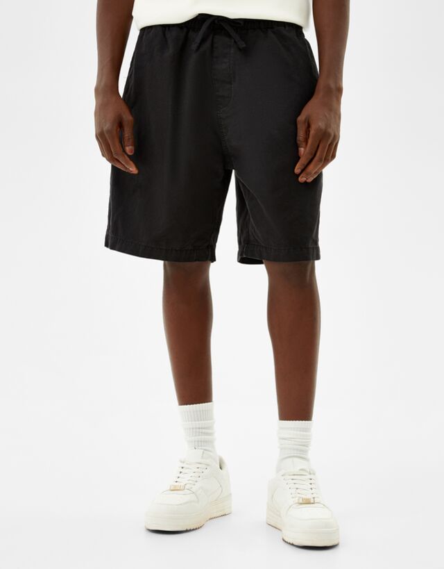 Cotton jogger Bermuda shorts - Man 