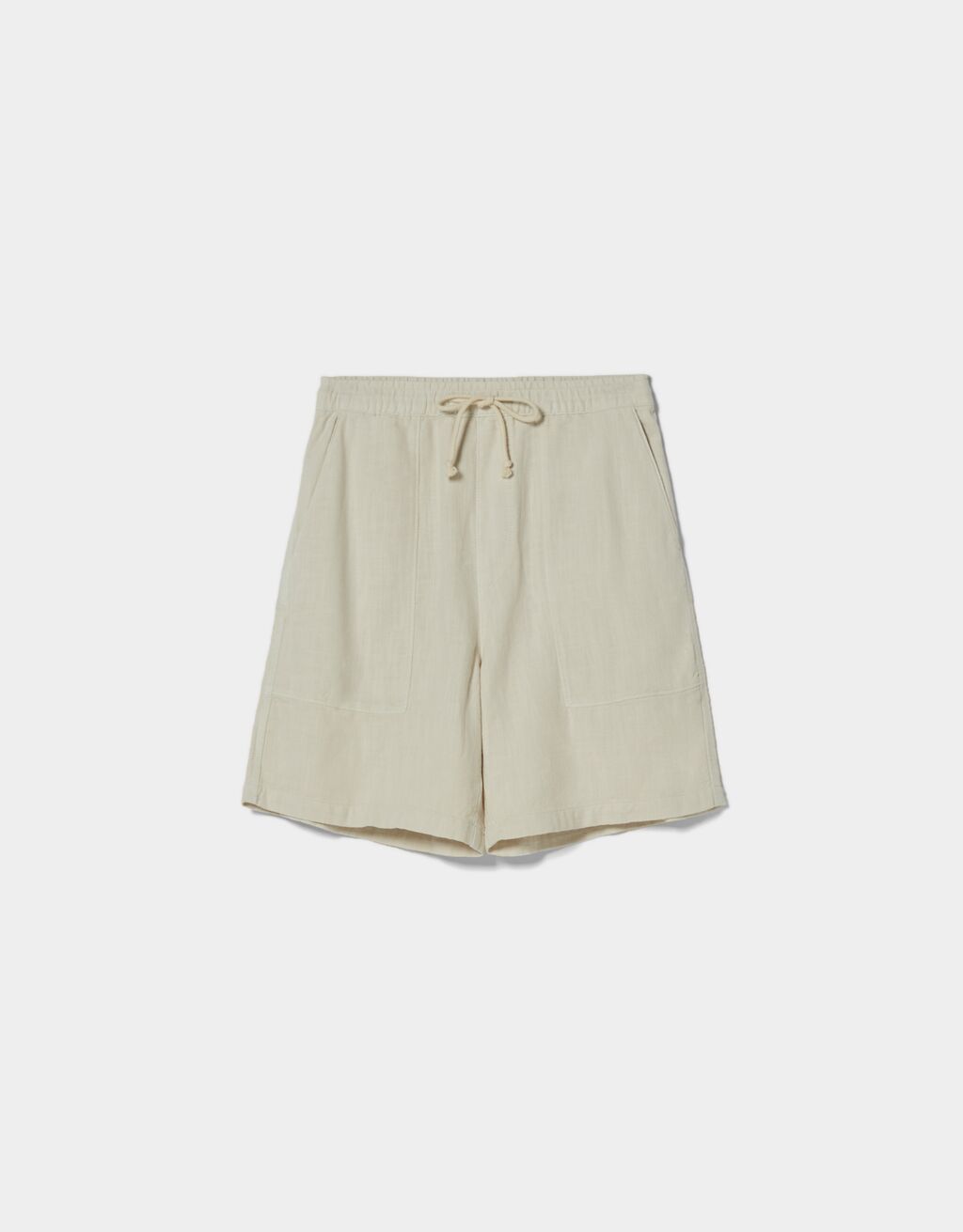 Linen effect cotton Bermuda jogging shorts