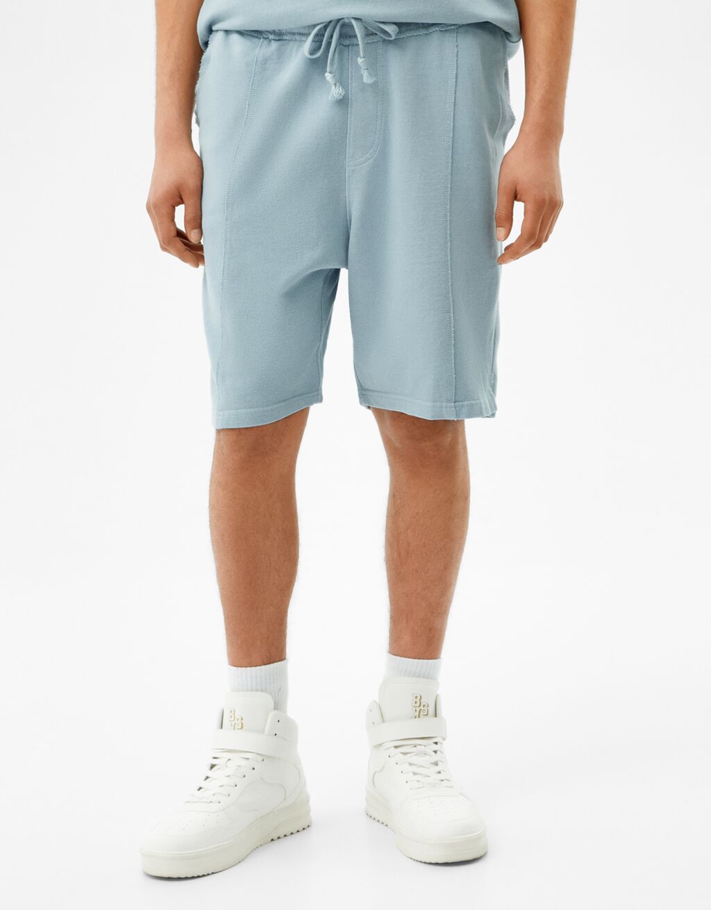 Faded plush Bermuda shorts