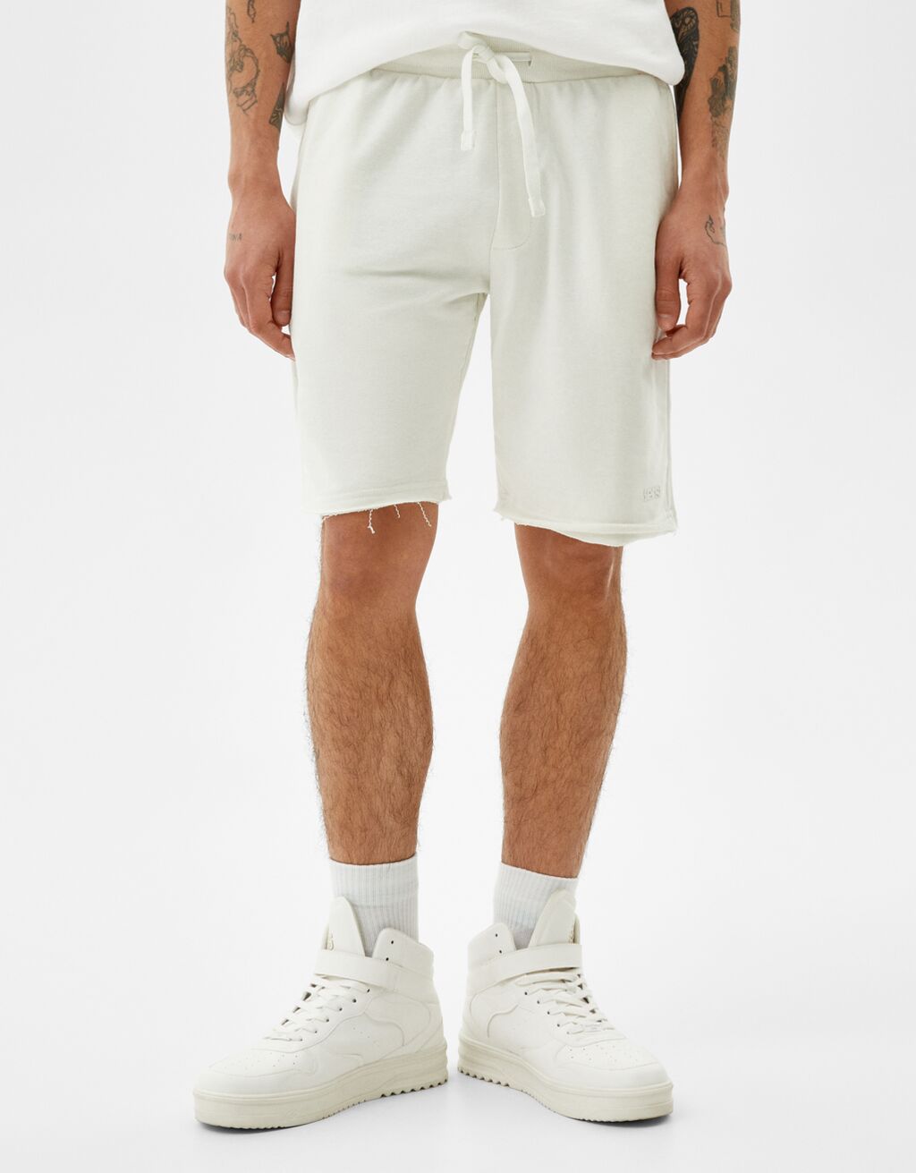 Basic sweatshirt material Bermuda shorts
