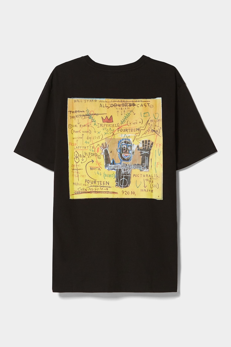 Jean-Michel Basquiat desenli, kısa kollu, regular fit t-shirt