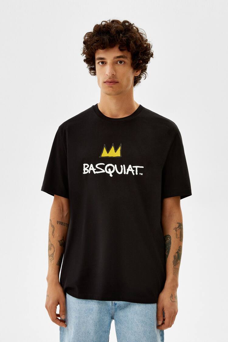 T-shirt de manga curta regular fit com estampado de Jean-Michel Basquiat