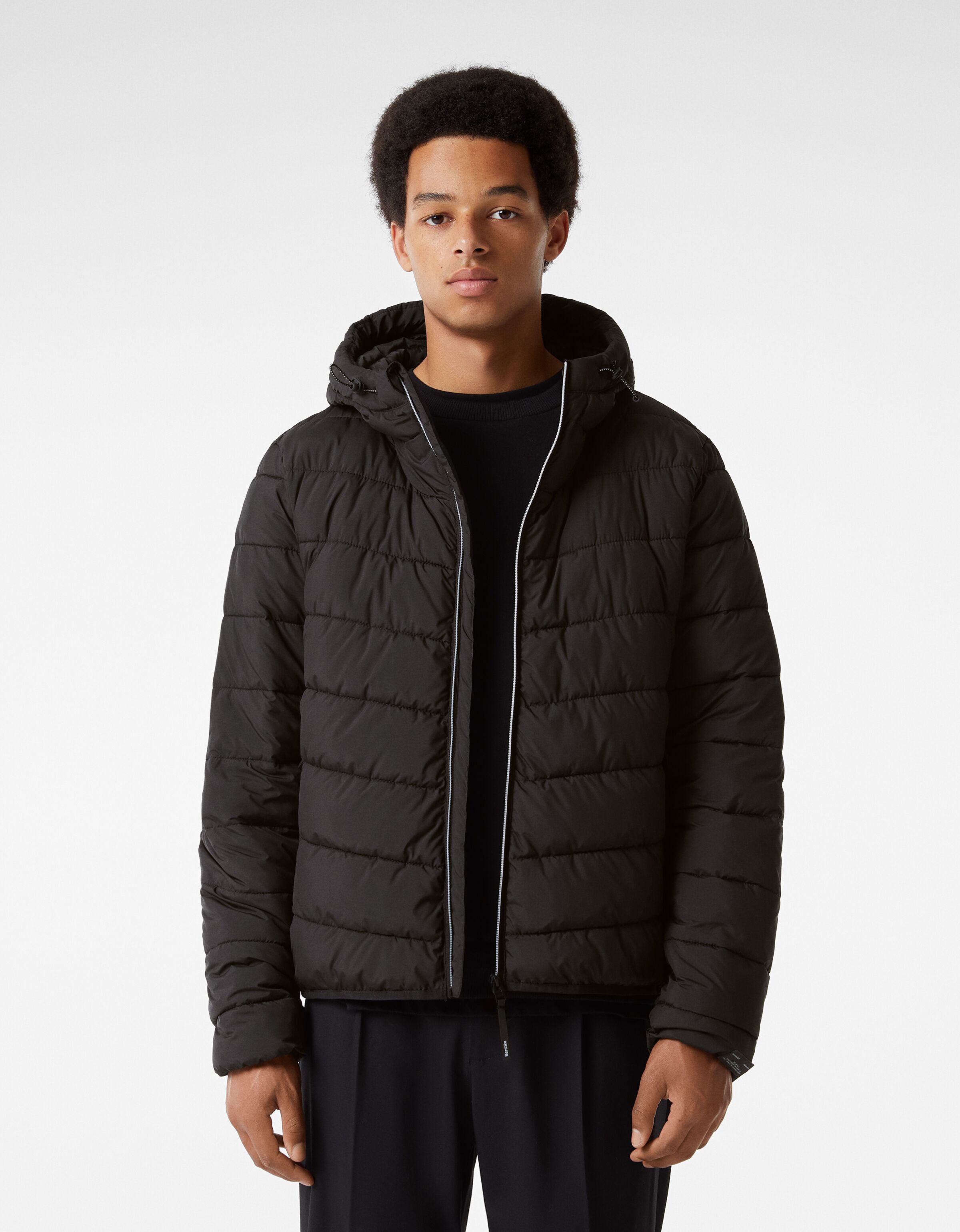 black lightweight quilted jacket