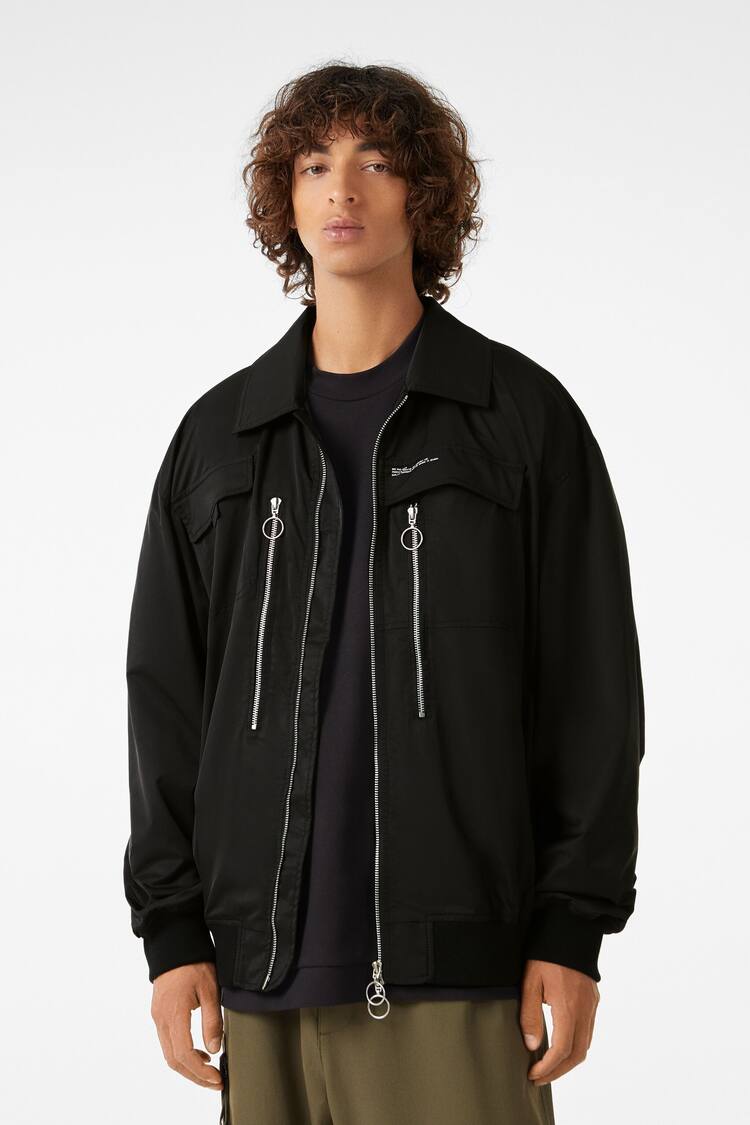 Bomber jacket with zips