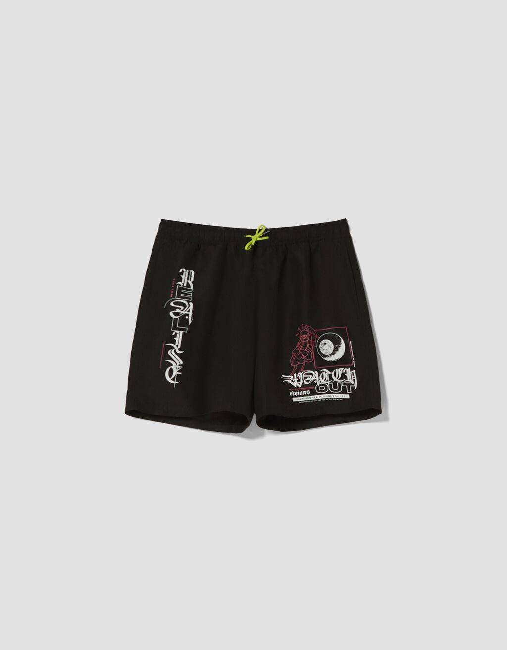 Swimming trunks with a gothic print