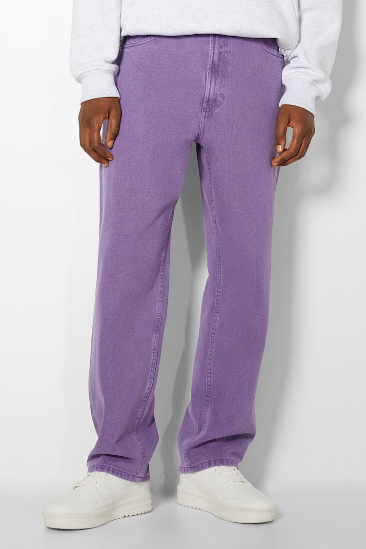 Barvne ohlapne hlače iz džinsa