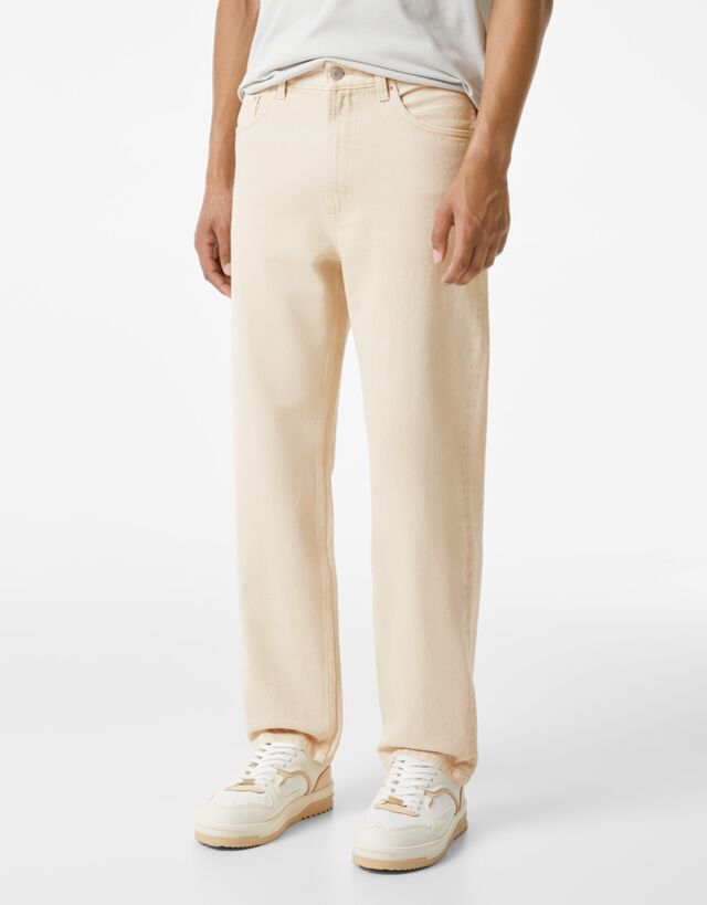 bershka beige jeans