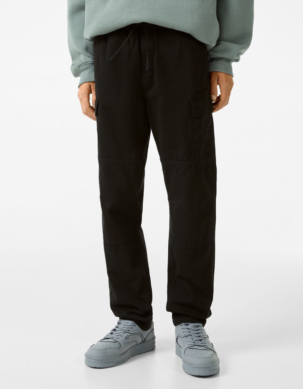 Regular-fit sweatpants-style cargo pants