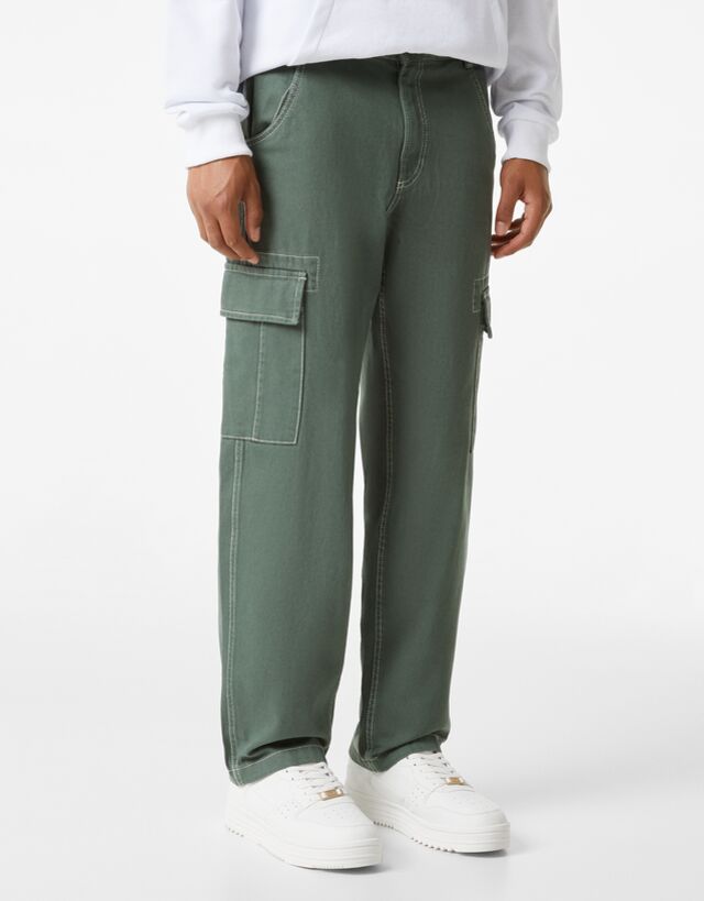 wide leg cargo pants mens