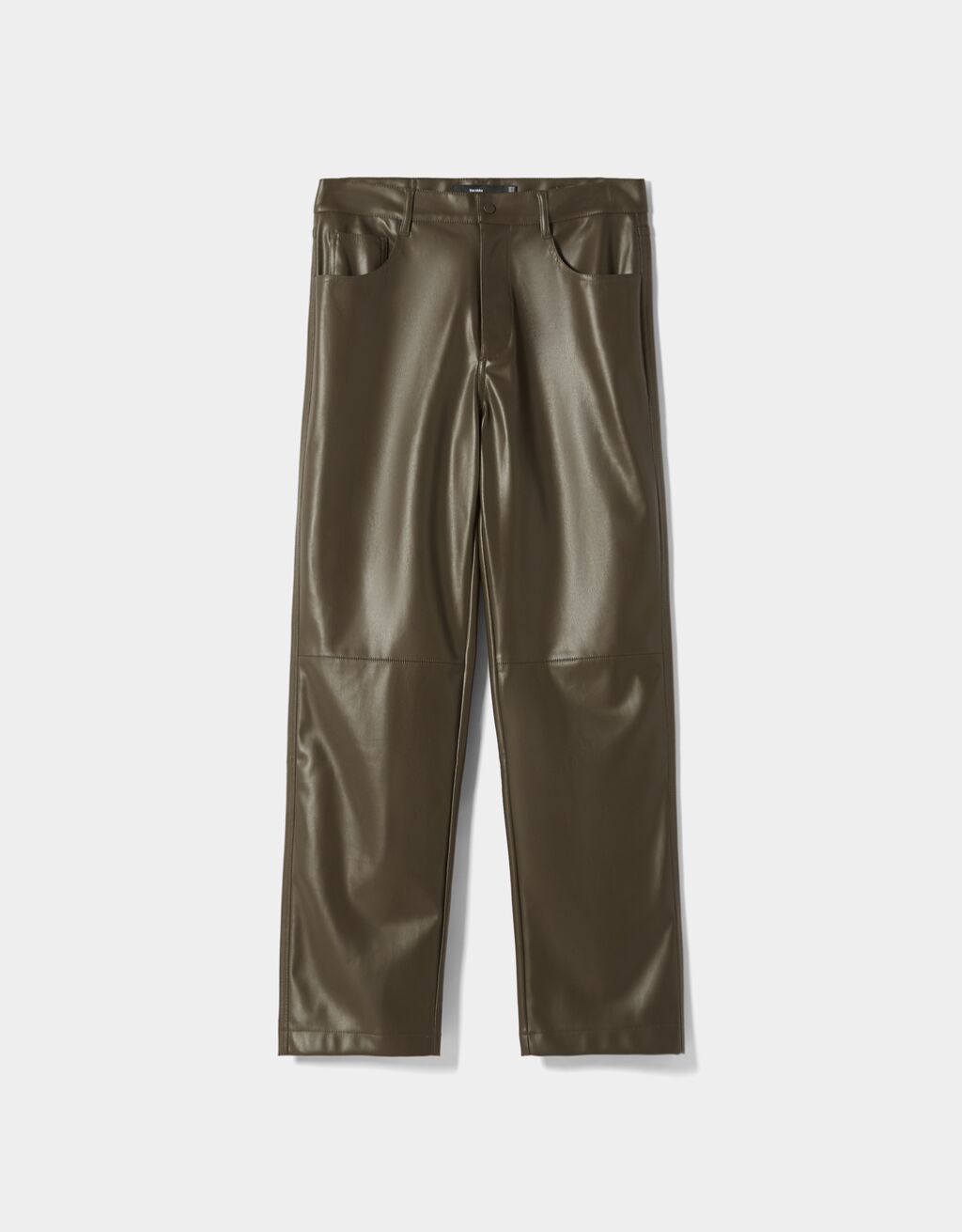 Faux leather wide fit trousers