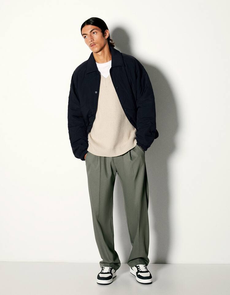 Tailored wide-fit jogger-style trousers