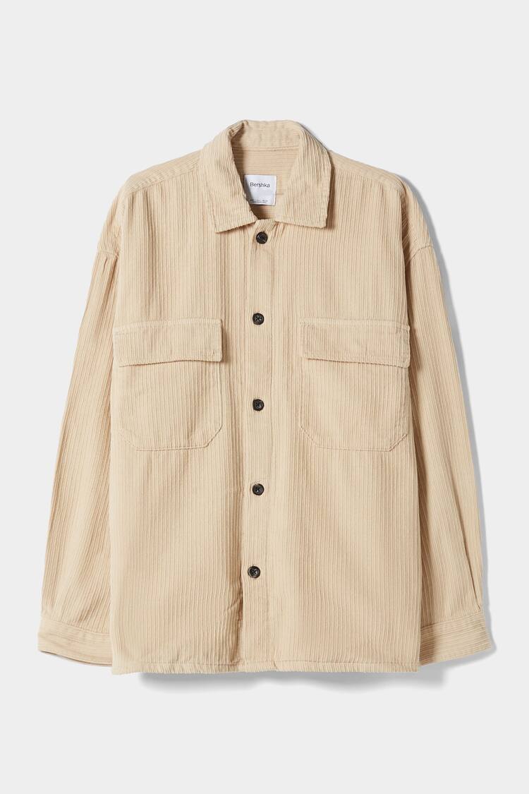 Куртка рубашечного кроя из вельвета с карманами