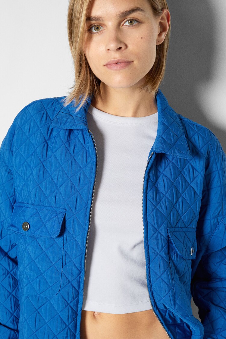 Long sleeve quilted overshirt