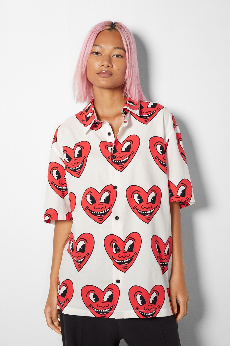 Short sleeve Keith Haring print shirt