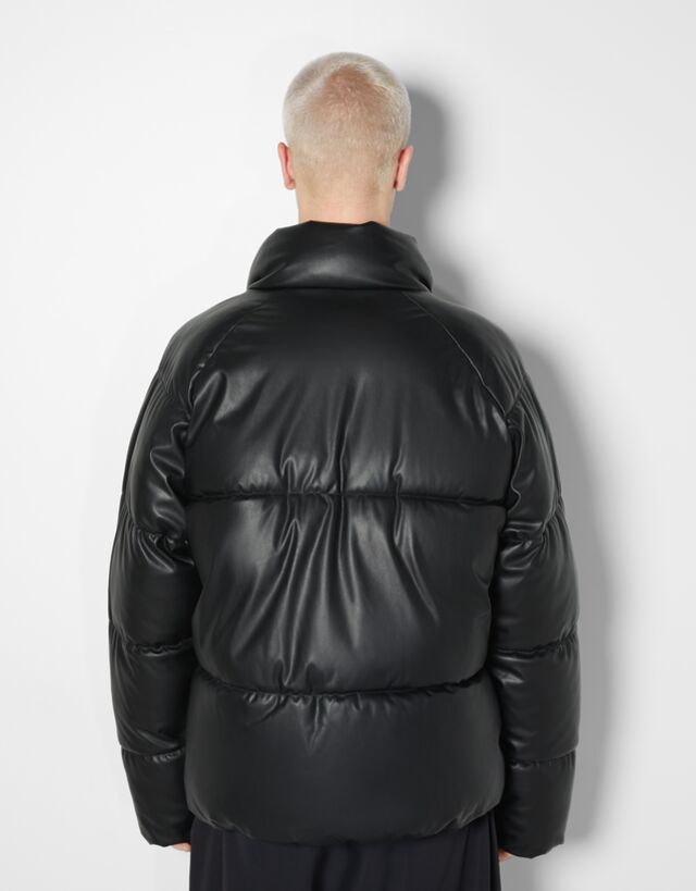 acne leather puffer