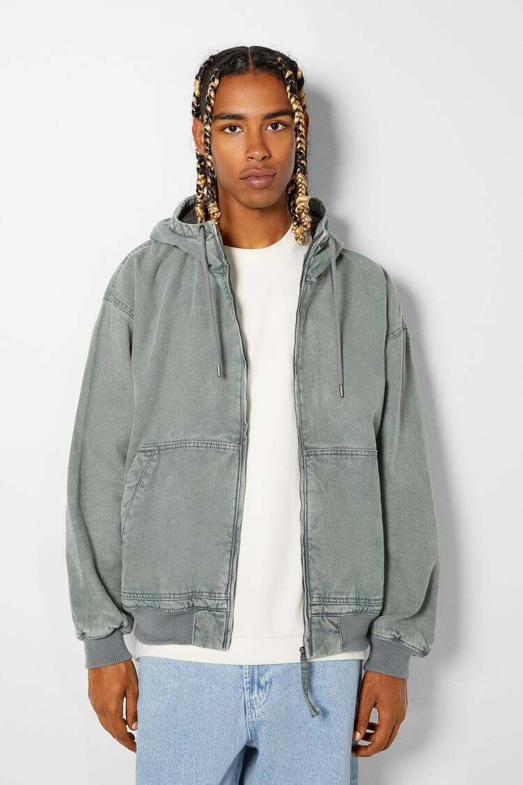 Cotton jacket with hood
