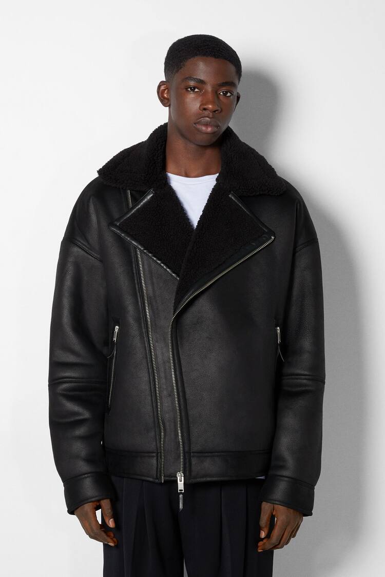 Faux leather lined jacket