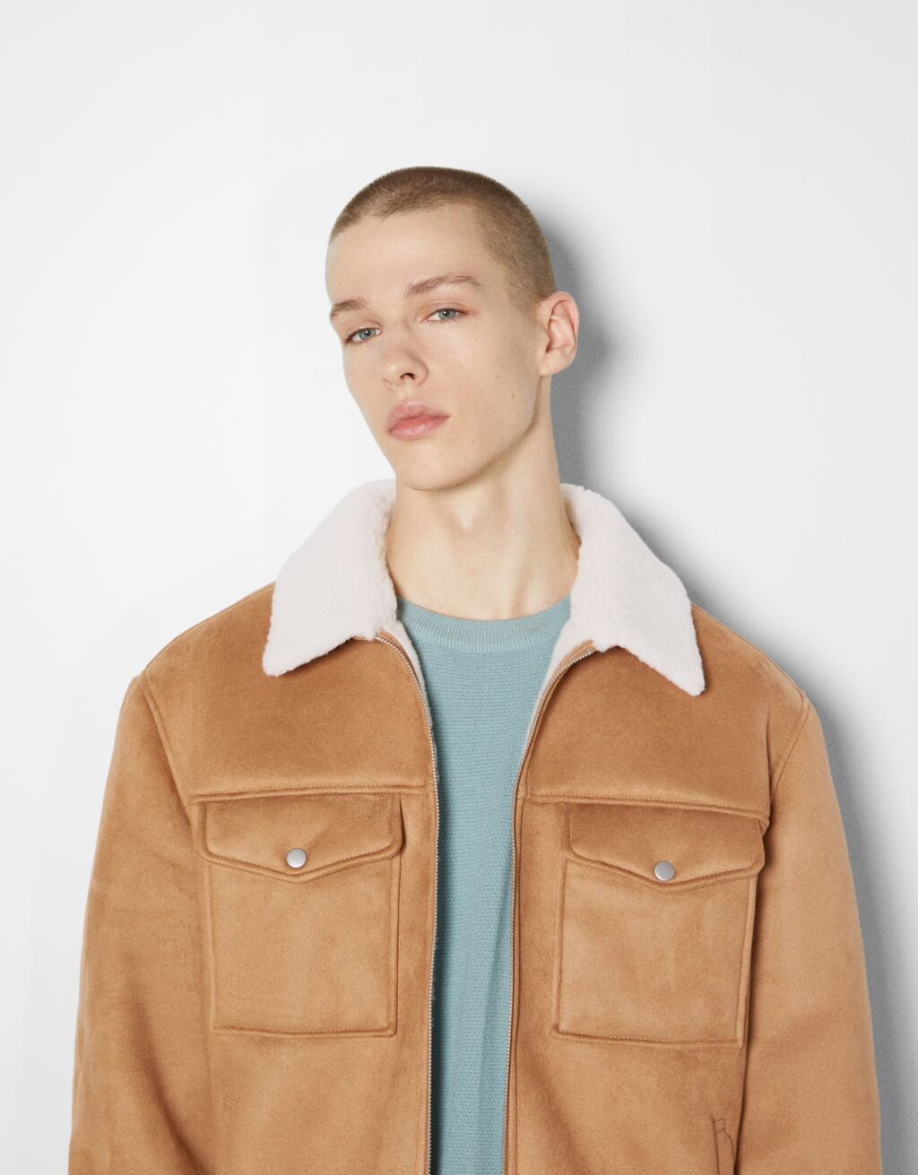 faux-suede-trucker-jacket-with-lining-man-bershka
