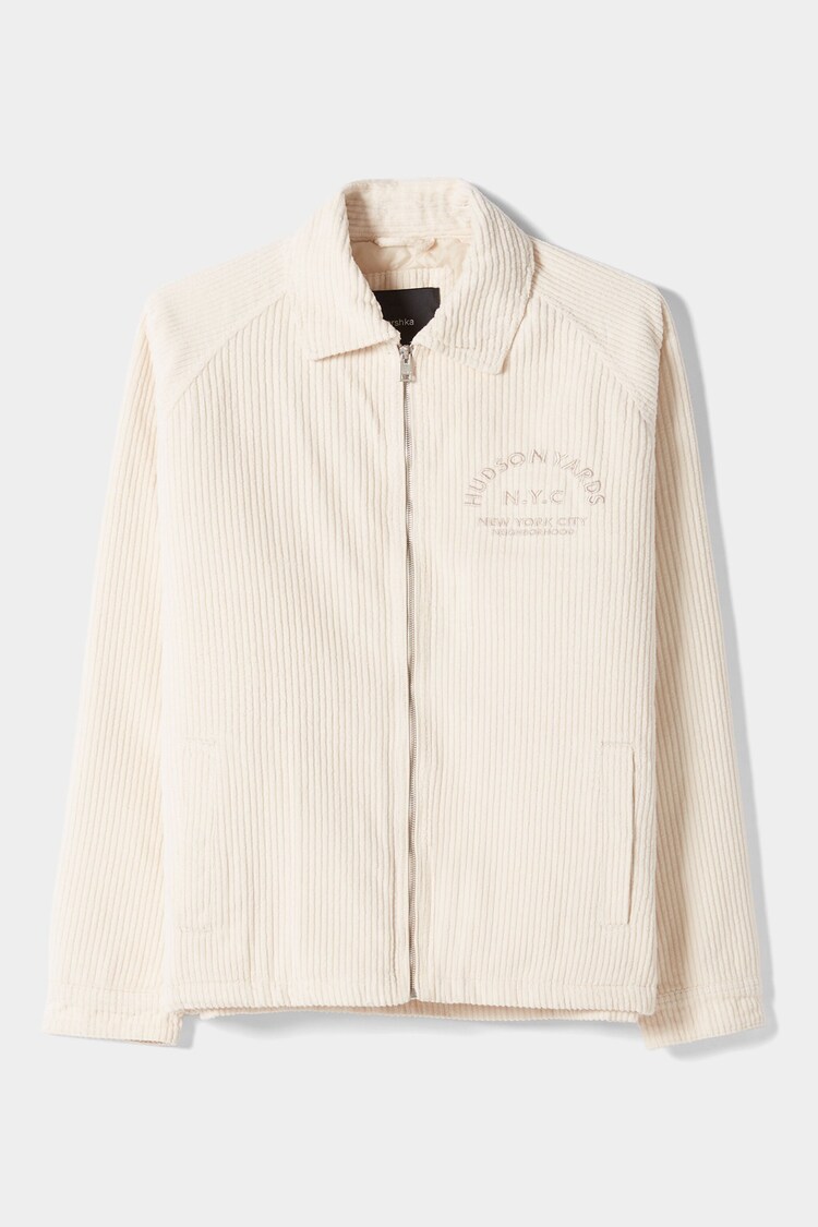Corduroy jacket with embroidery