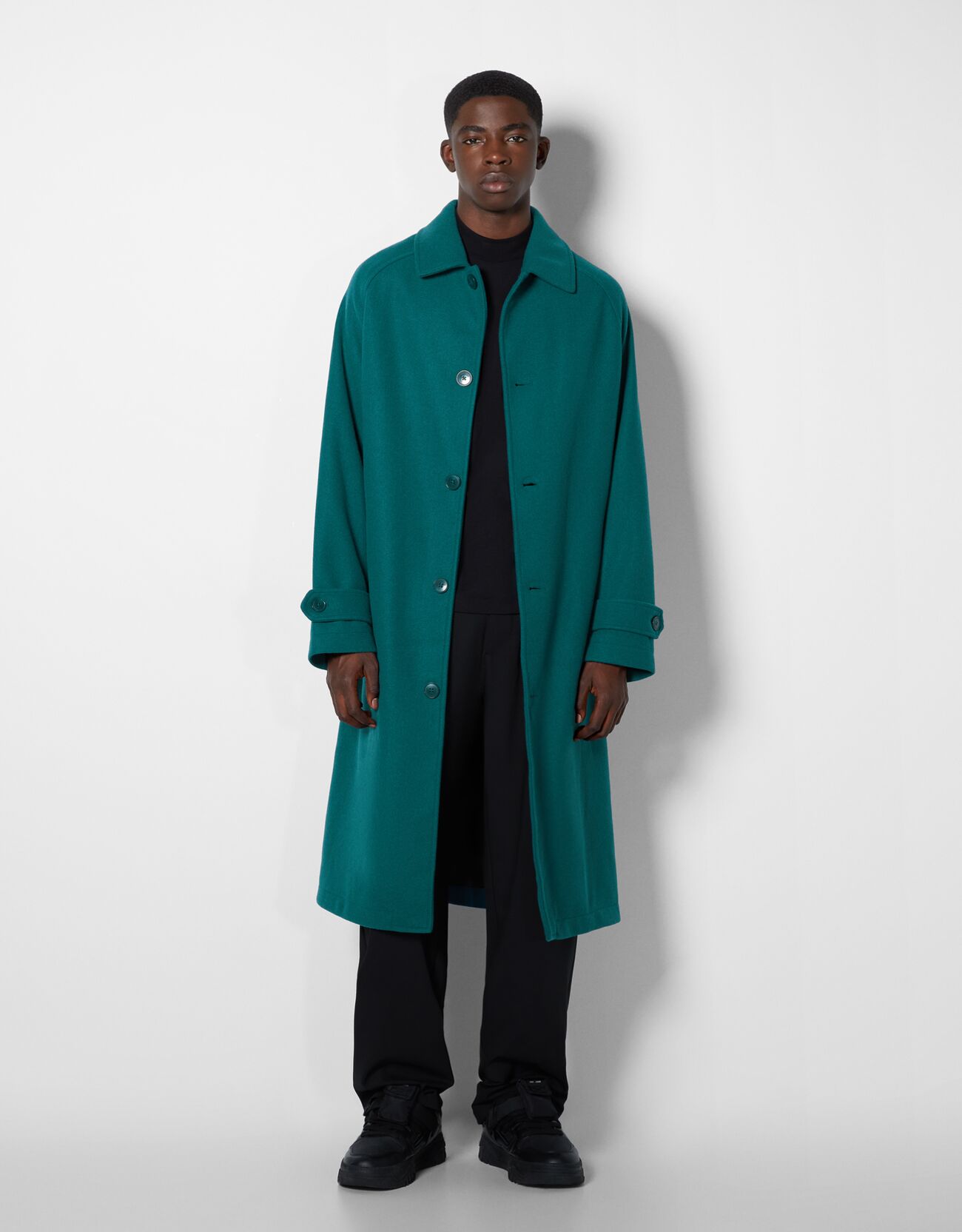 bershka green trench coat