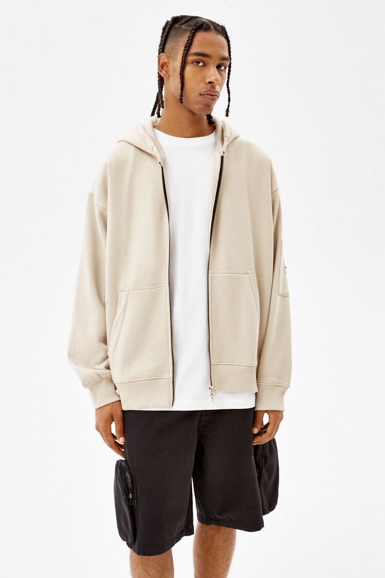 Plush hooded jacket