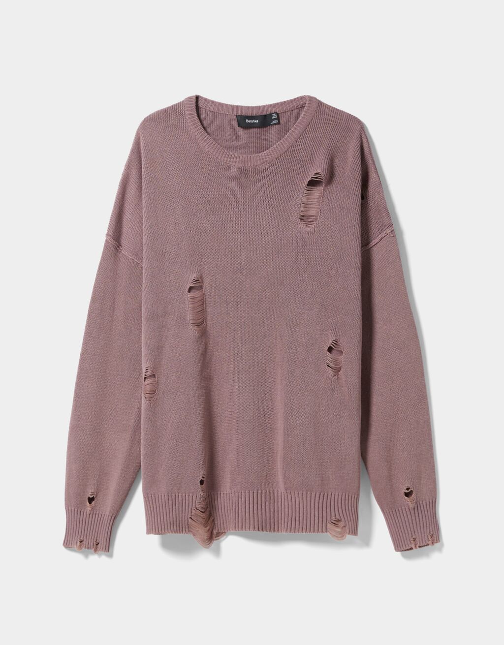 Sweater com rasgões e efeito lavado