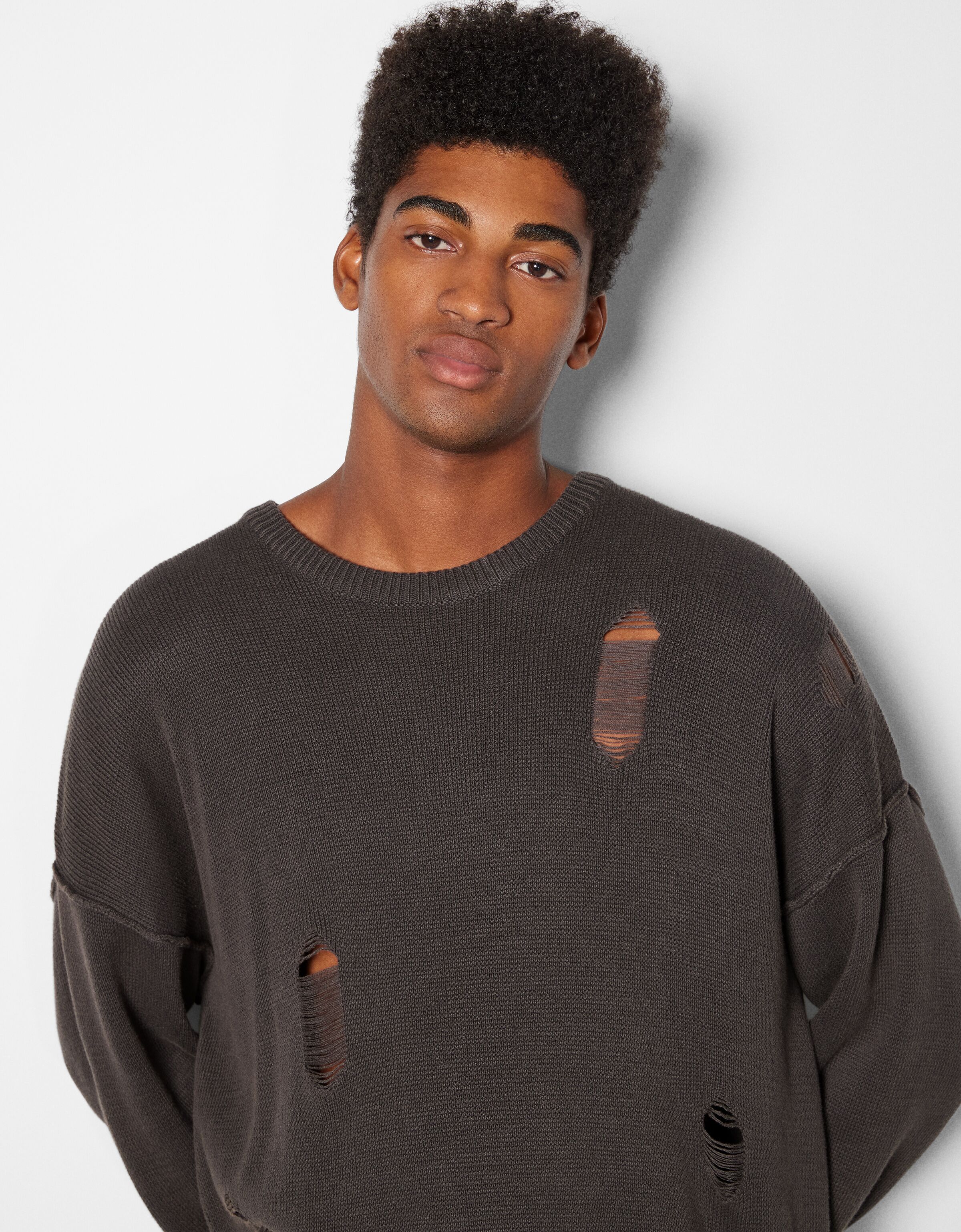 Faded effect ripped sweater - Sweaters 