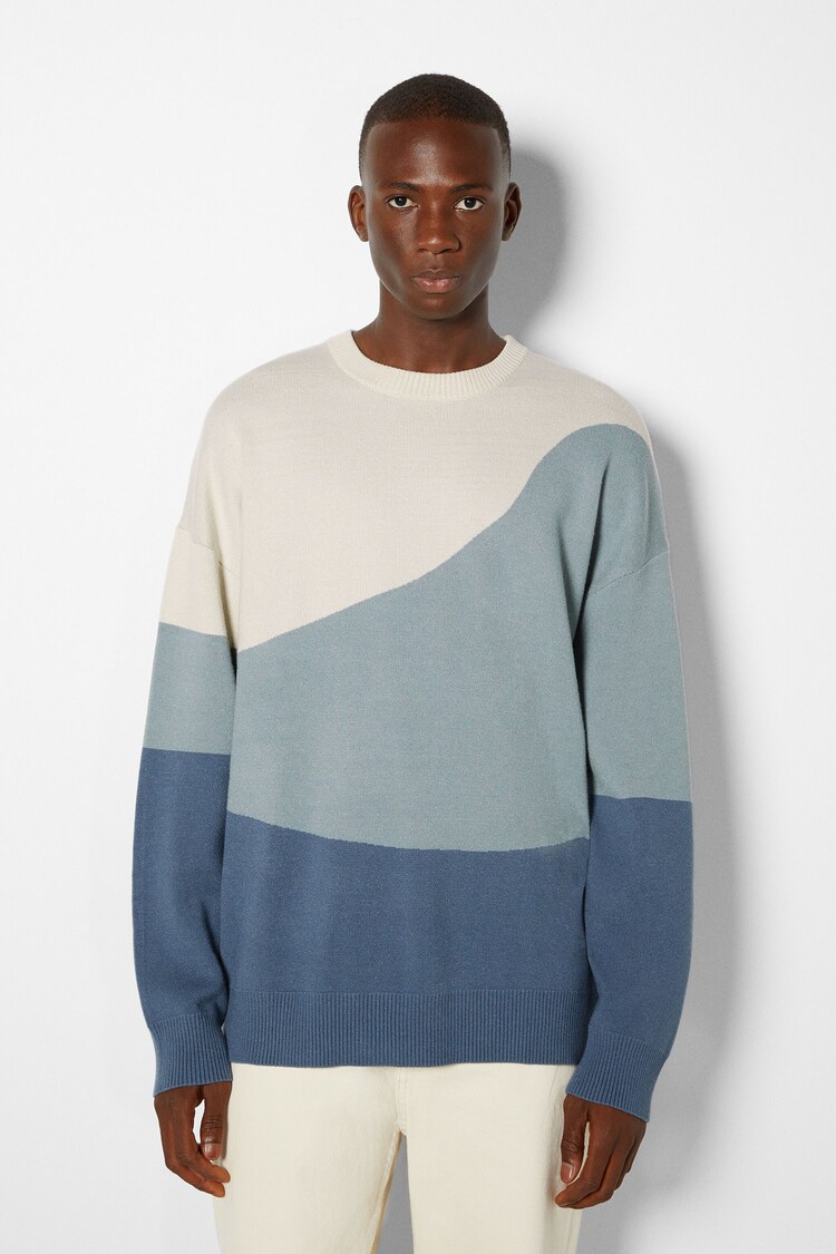 Color block pulover