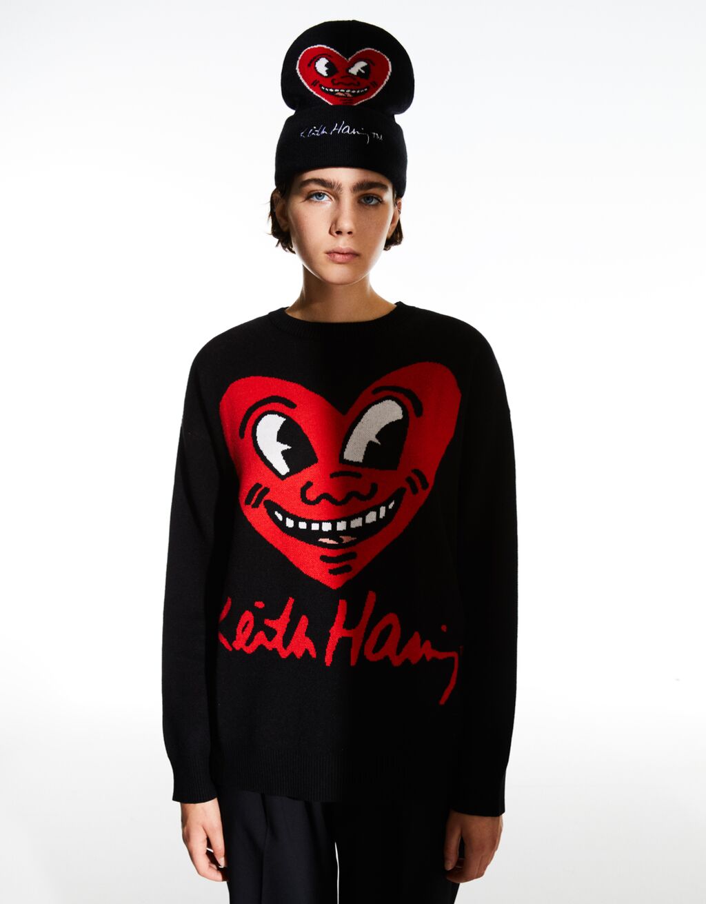Пуловер с щампа Keith Haring