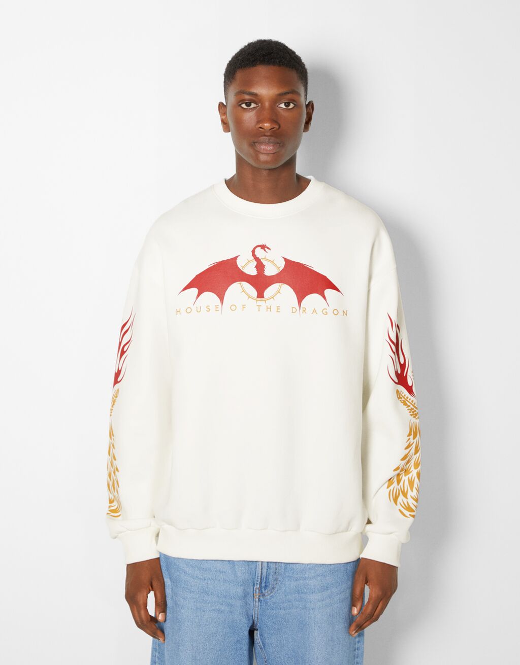 Oversize sweatshirt med House of Dragons og rund hals