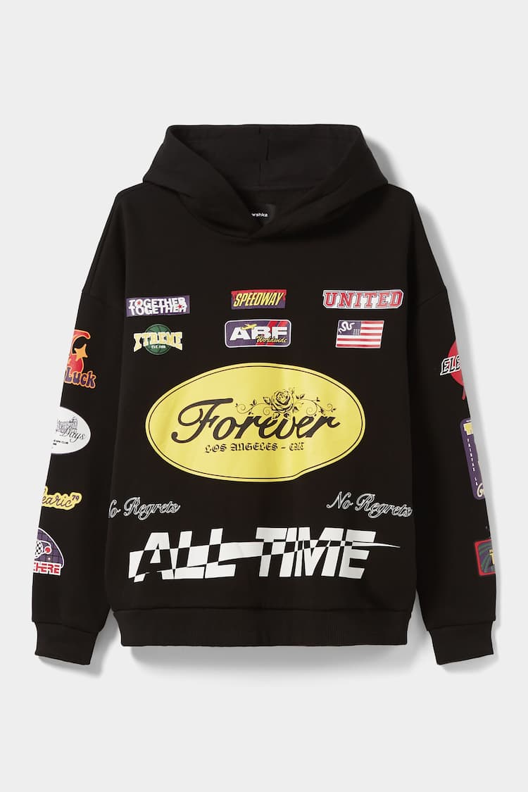 Sweatshirt oversize dengan logo balapan