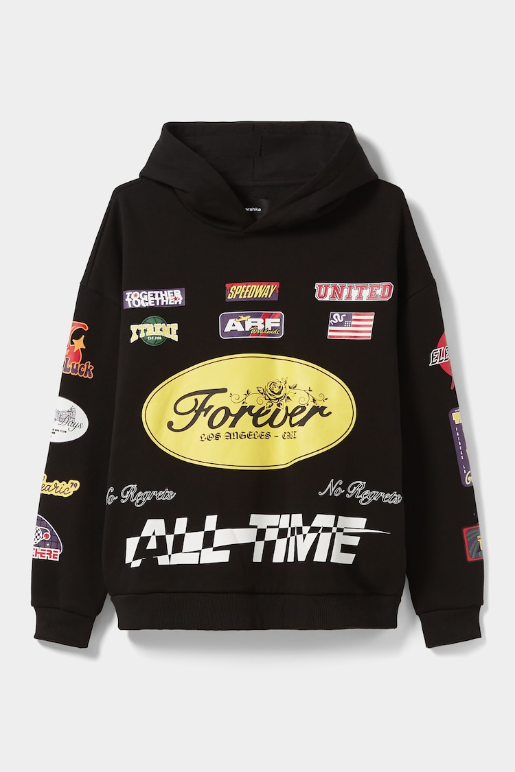 Oversizesweatshirt med racing-logotyp