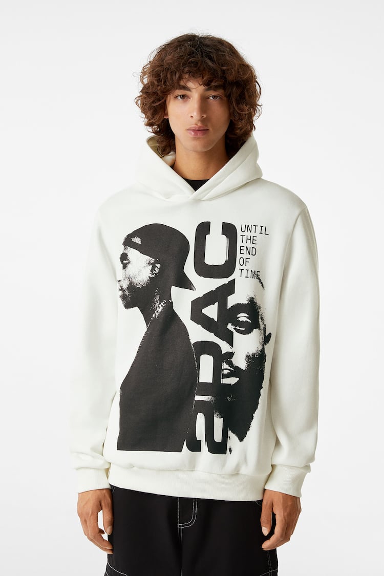 Bluzë me kapuç dhe imazh të Tupac