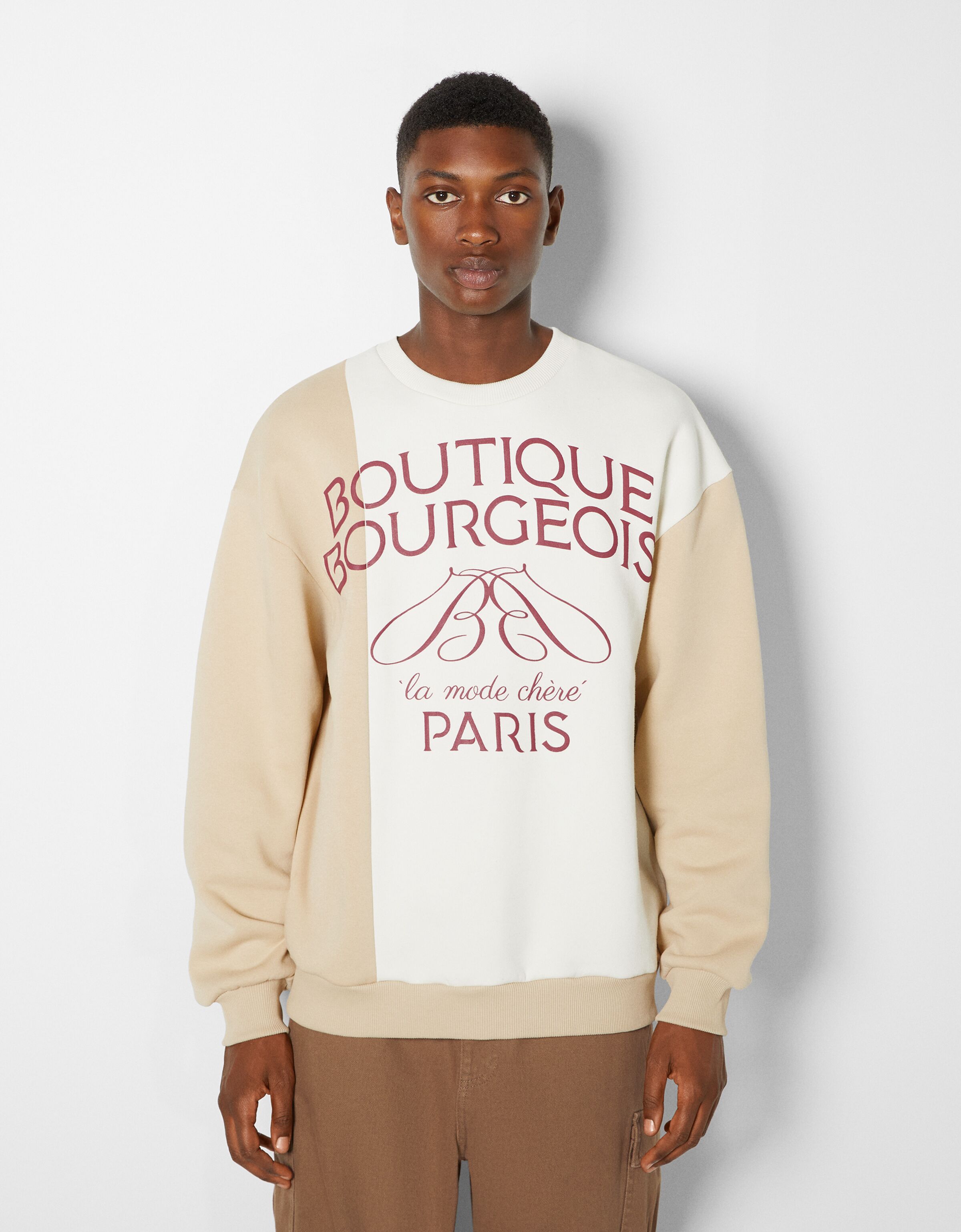 Oversize colour block round neck 