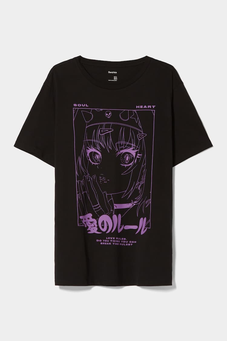 T-shirt manches courtes imprimé anime