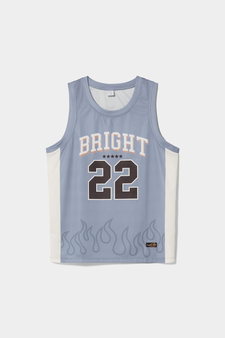 Košarkaška mrežasta majica brez rokavov s potiskom plamena