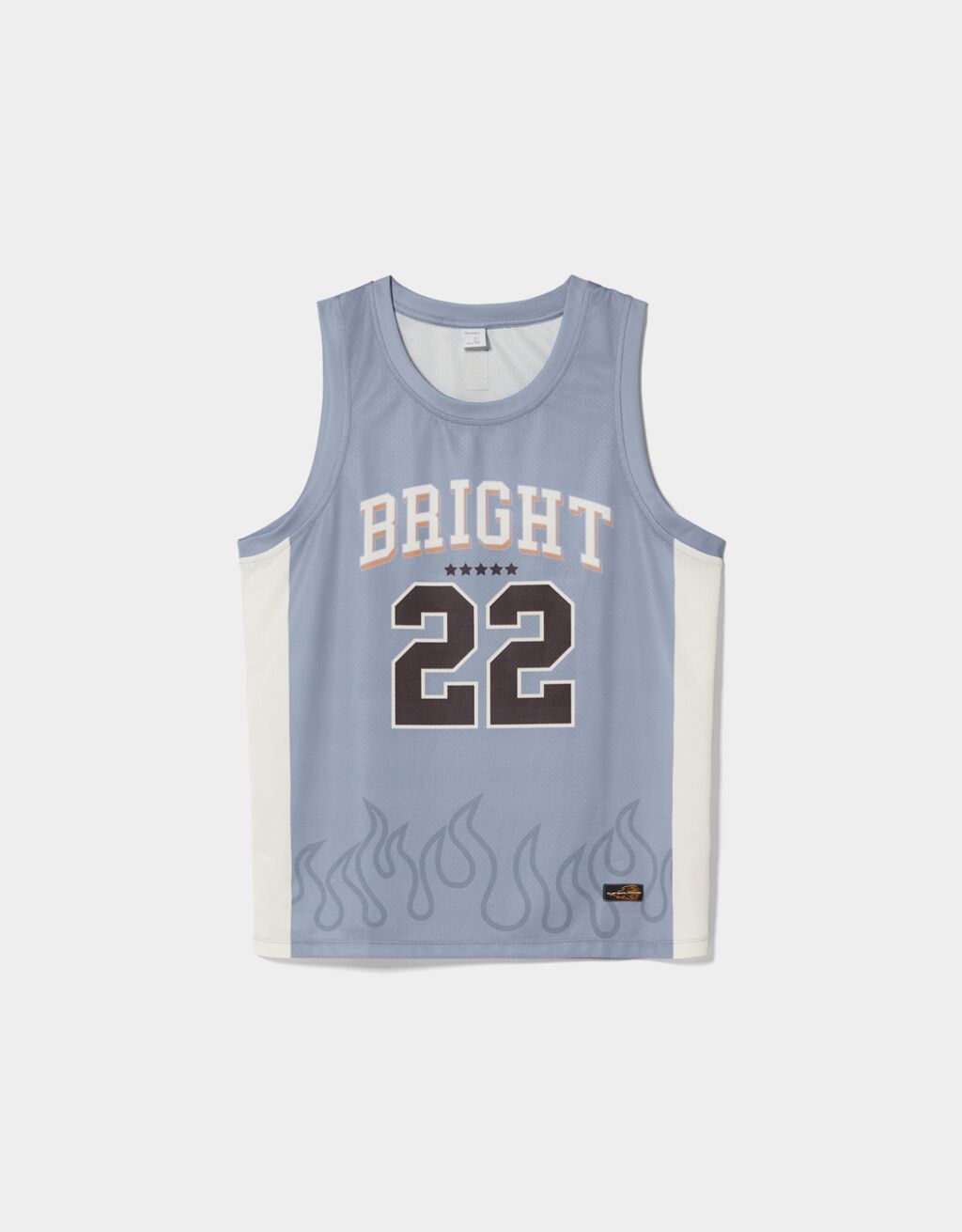 Flame print sleeveless mesh basketball T-shirt