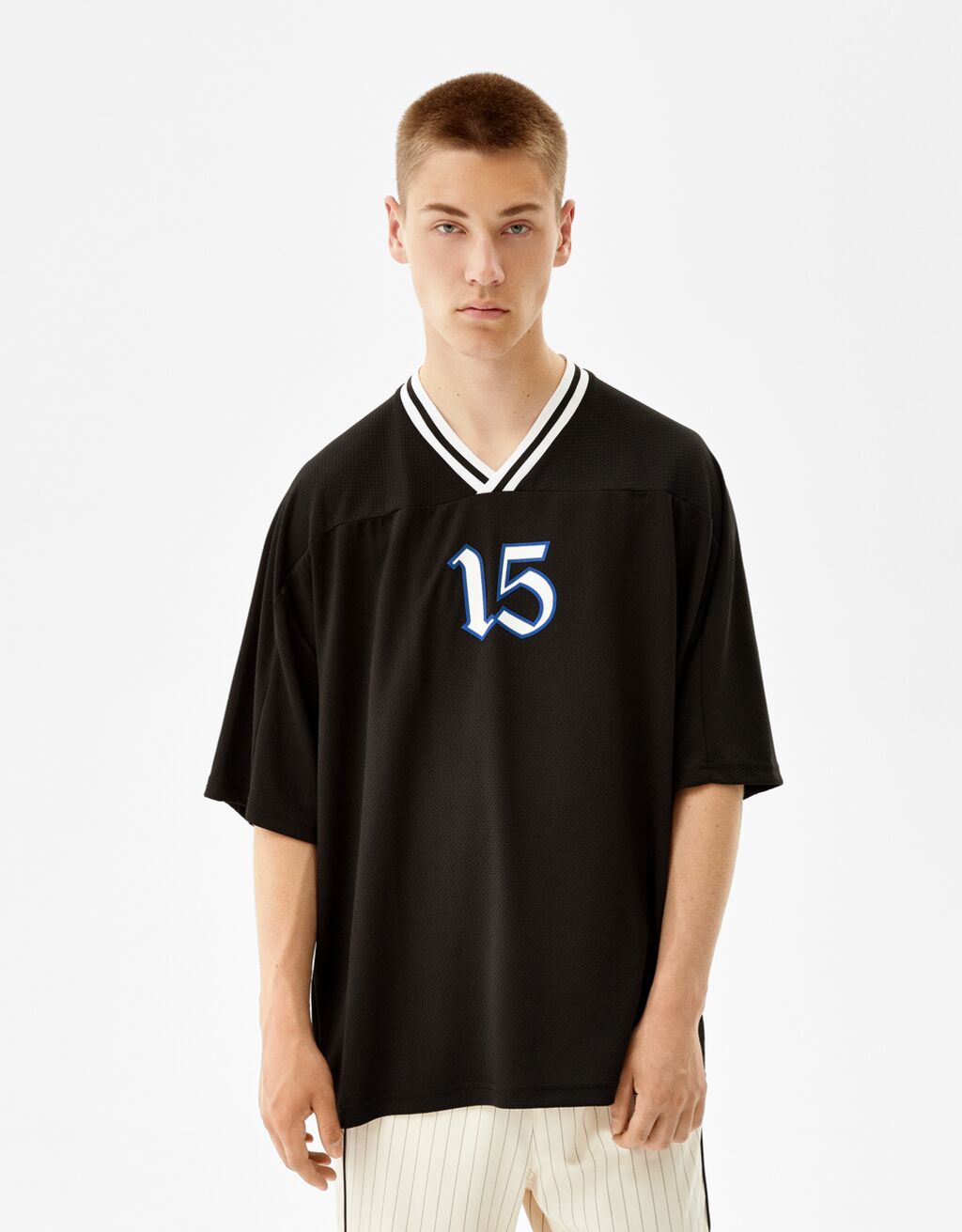 Desenli kısa kollu basketbol t-shirt