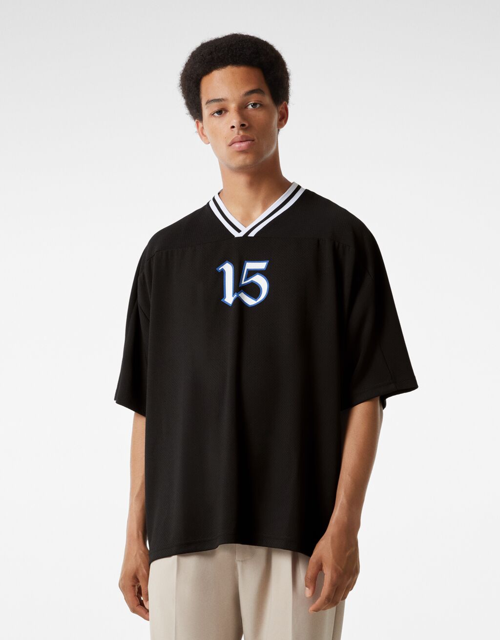 Oversize-T-Shirt mit Basketball-Print