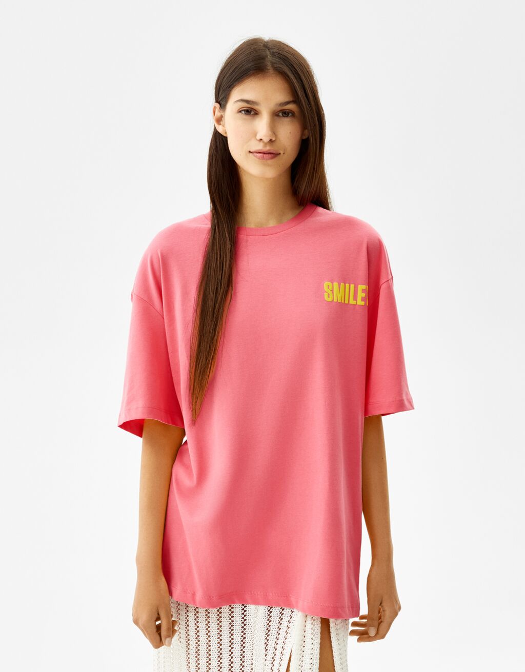 Kurzarm-Oversize-T-Shirt mit Smiley®