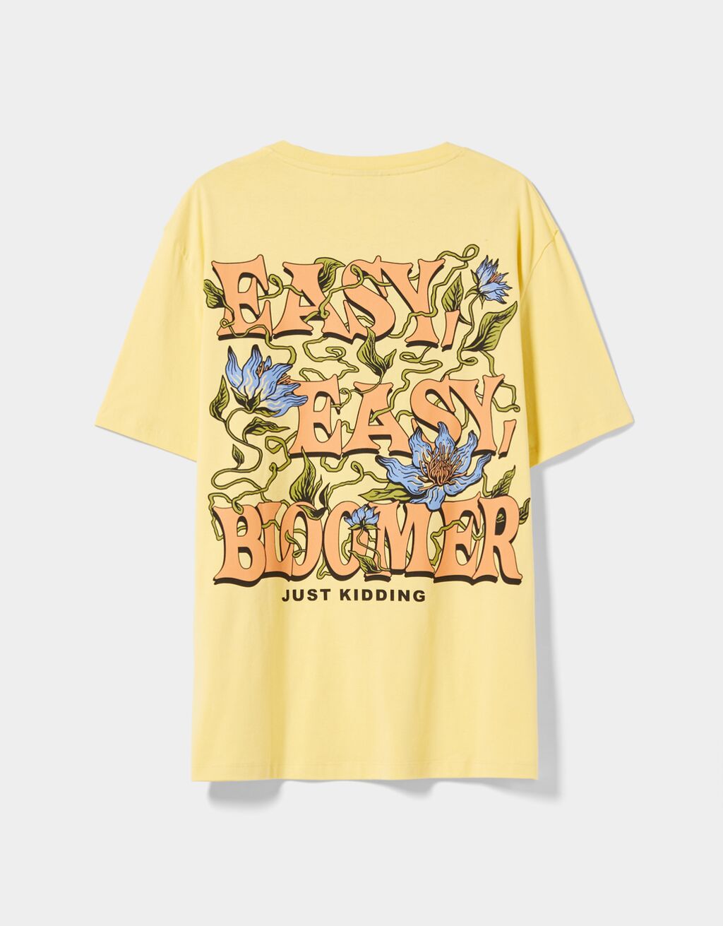 T-shirt de manga curta easy fit com estampado floral