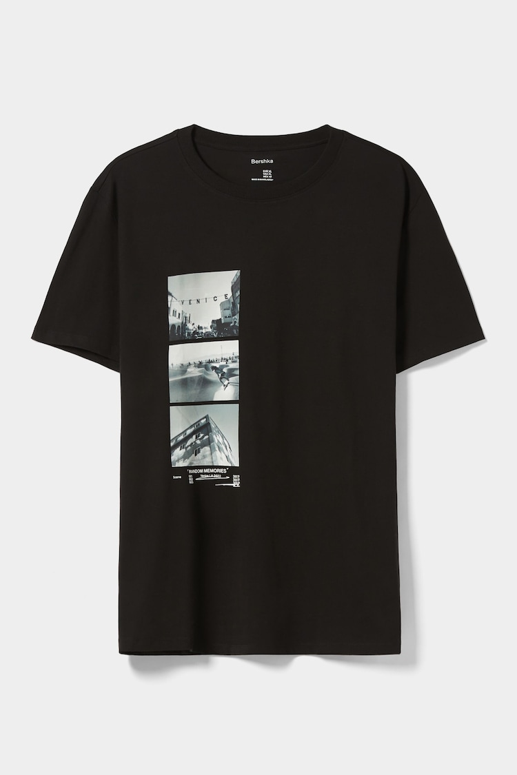 T-shirt de manga curta regular fit com estampado fotográfico