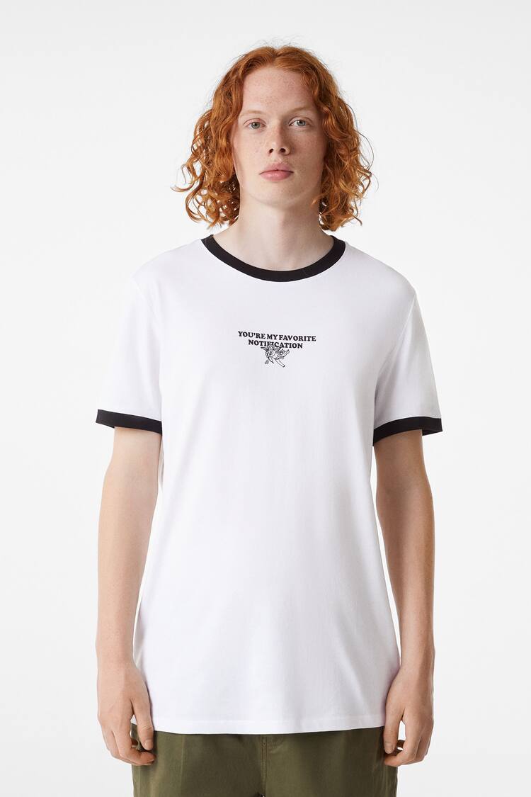 T-shirt manches courtes regular fit imprimé inscription