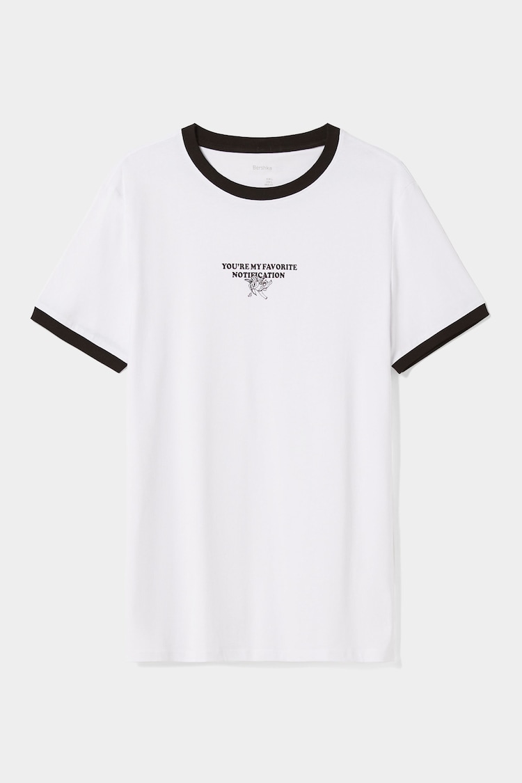 Regular fit short sleeve T-shirt with slogan print