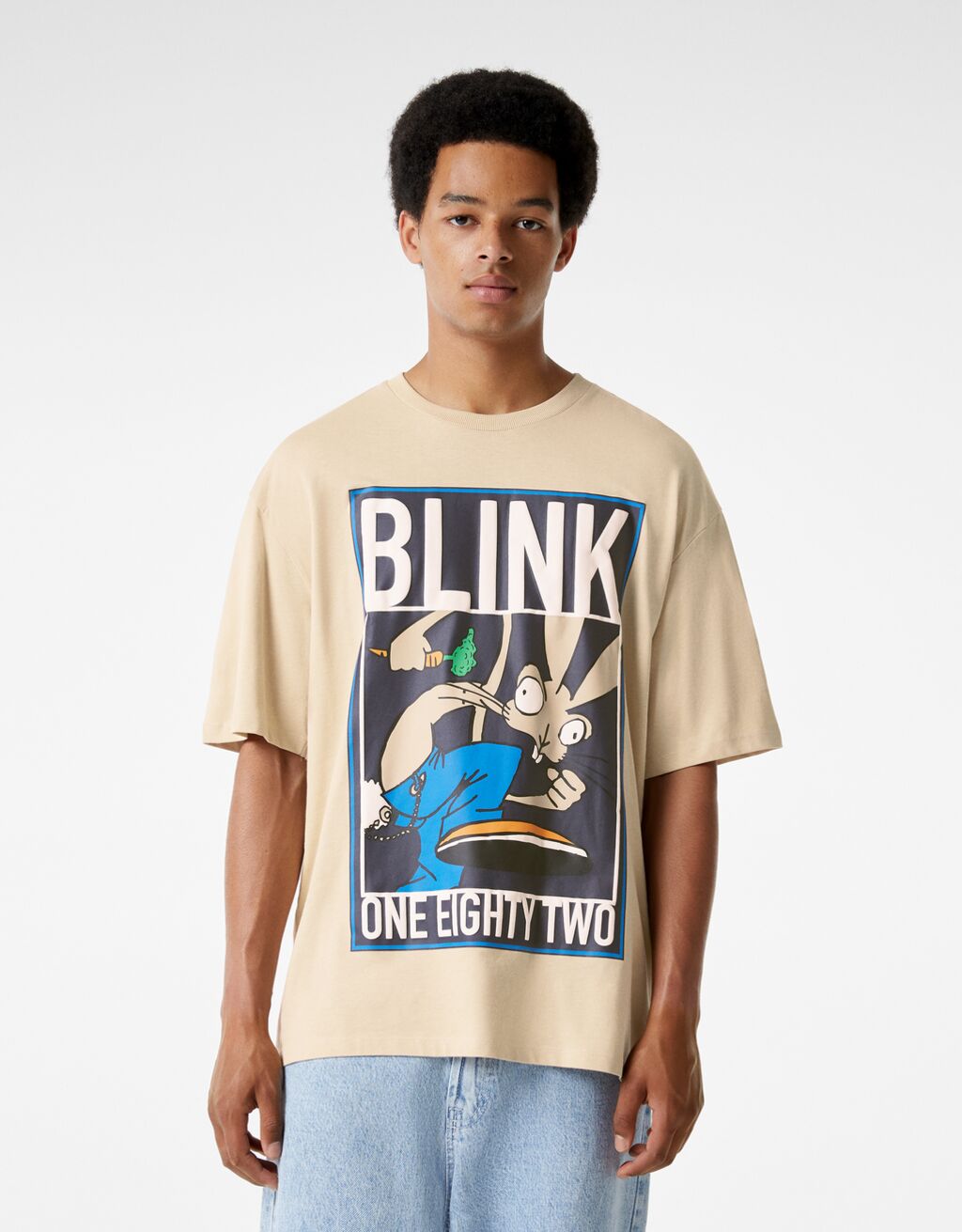 Oversize ležérne tričko s krátkym rukávom s potlačou Blink 182