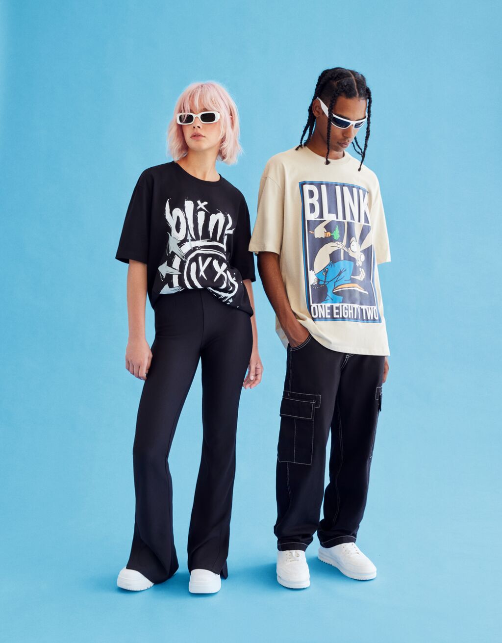 Tricou mânecă scurtă oversize cu imprimeu Blink 182