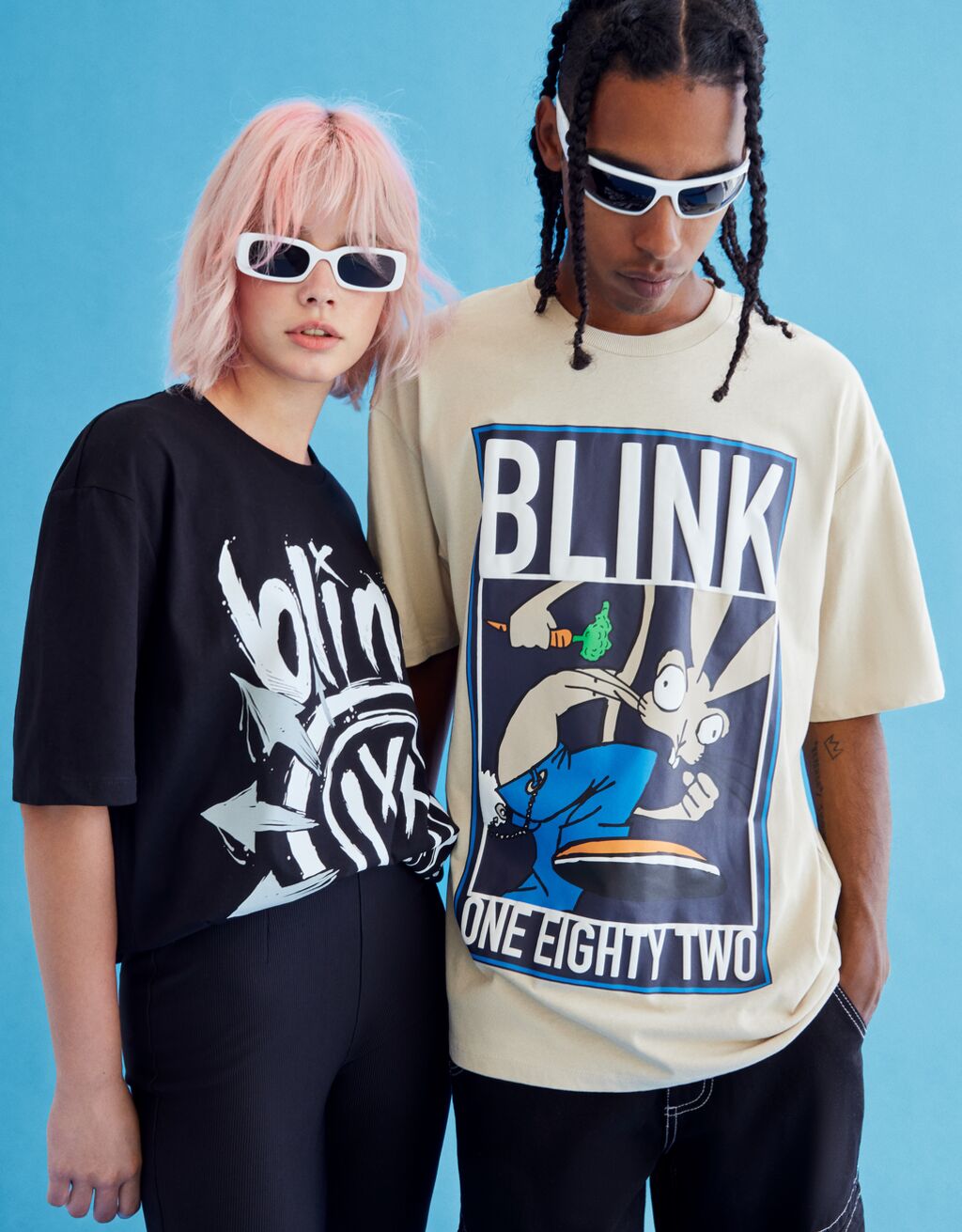 Oversize-T-Shirt mit Print „Blink182“