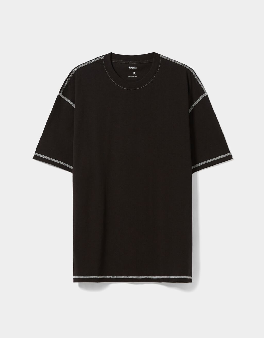 Regular fit short sleeve T-shirt with contrast thread